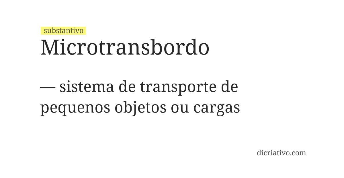 Significado de microtransbordo