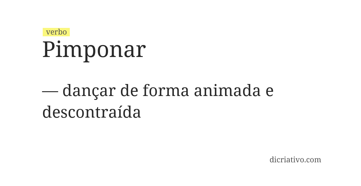 Significado de pimponar