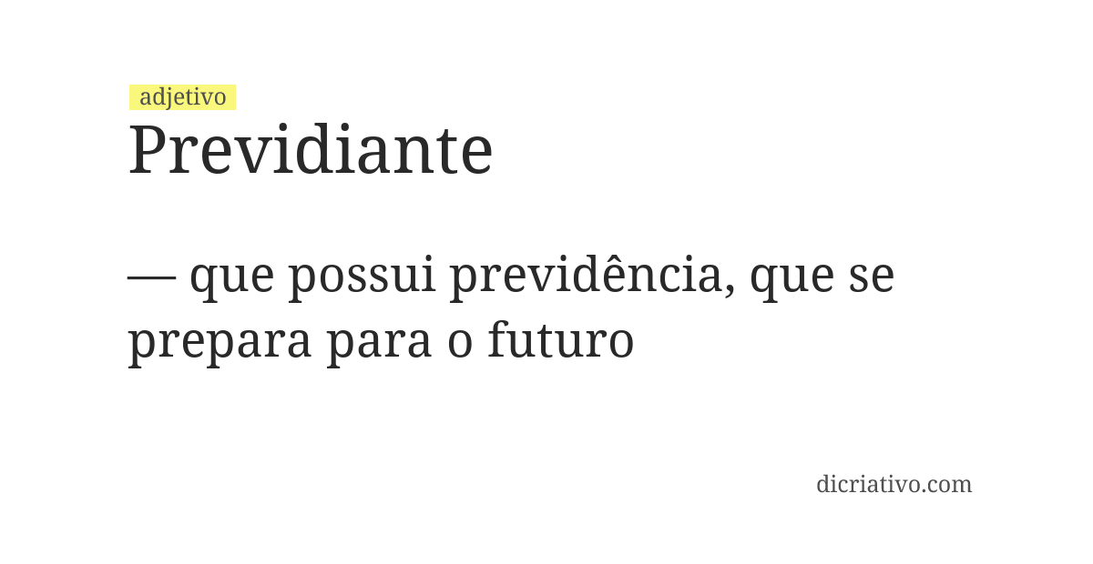 Significado de previdiante