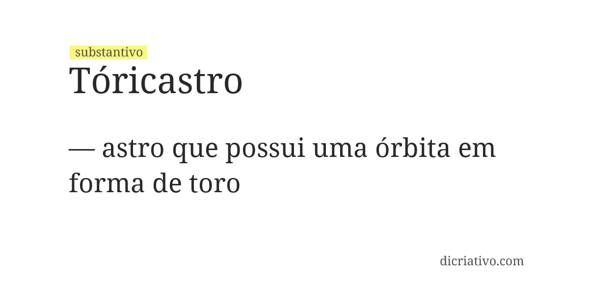 Significado de tóricastro