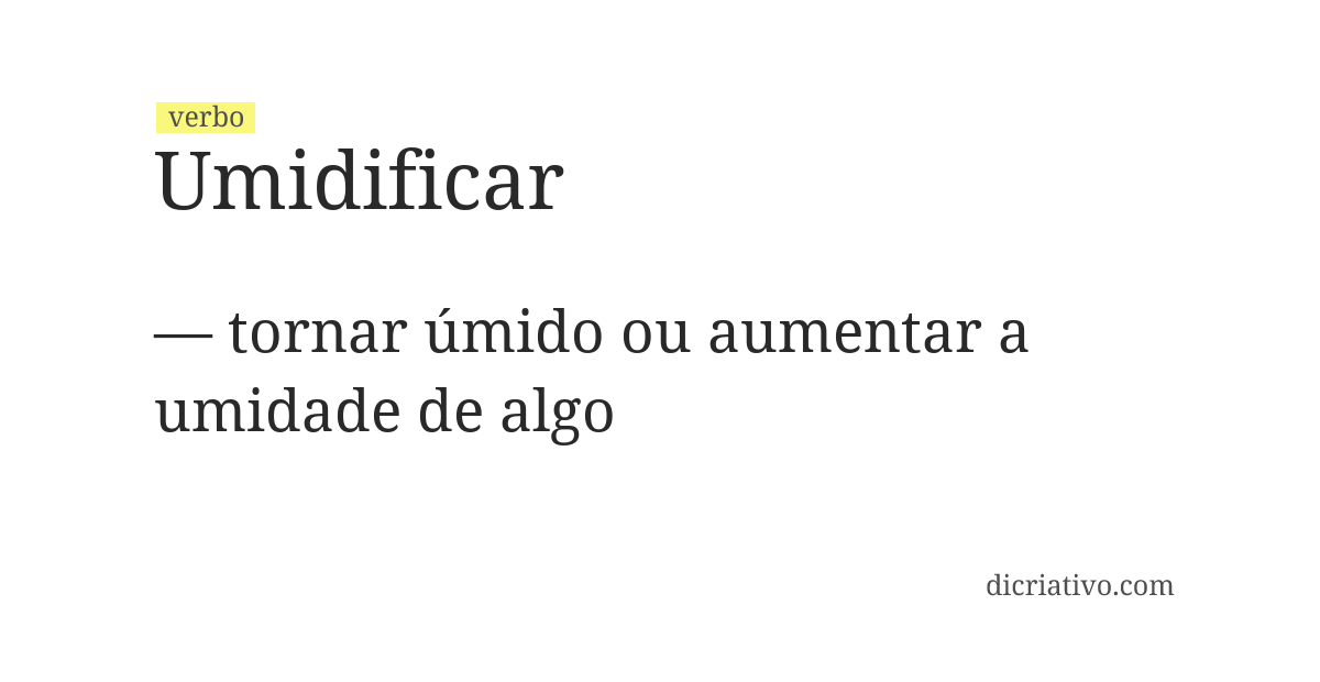 Significado de umidificar