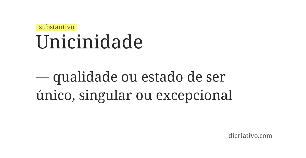 Significado de unicinidade
