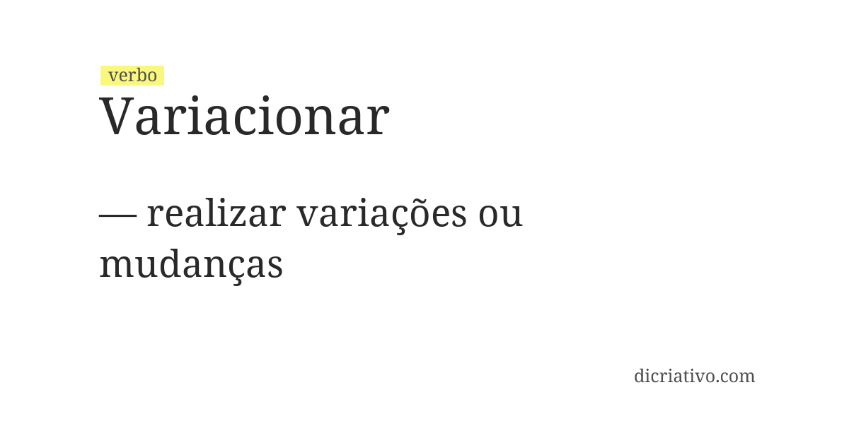 Significado de variacionar