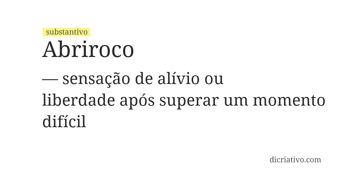 Significado de abriroco