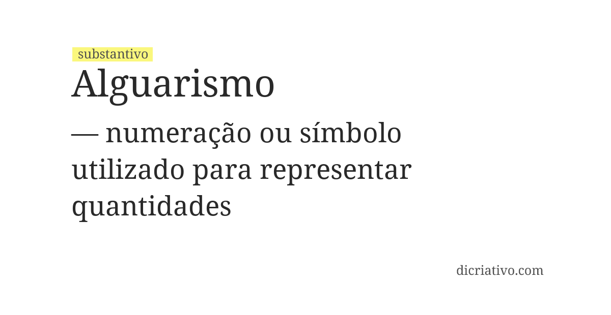 Significado de alguarismo