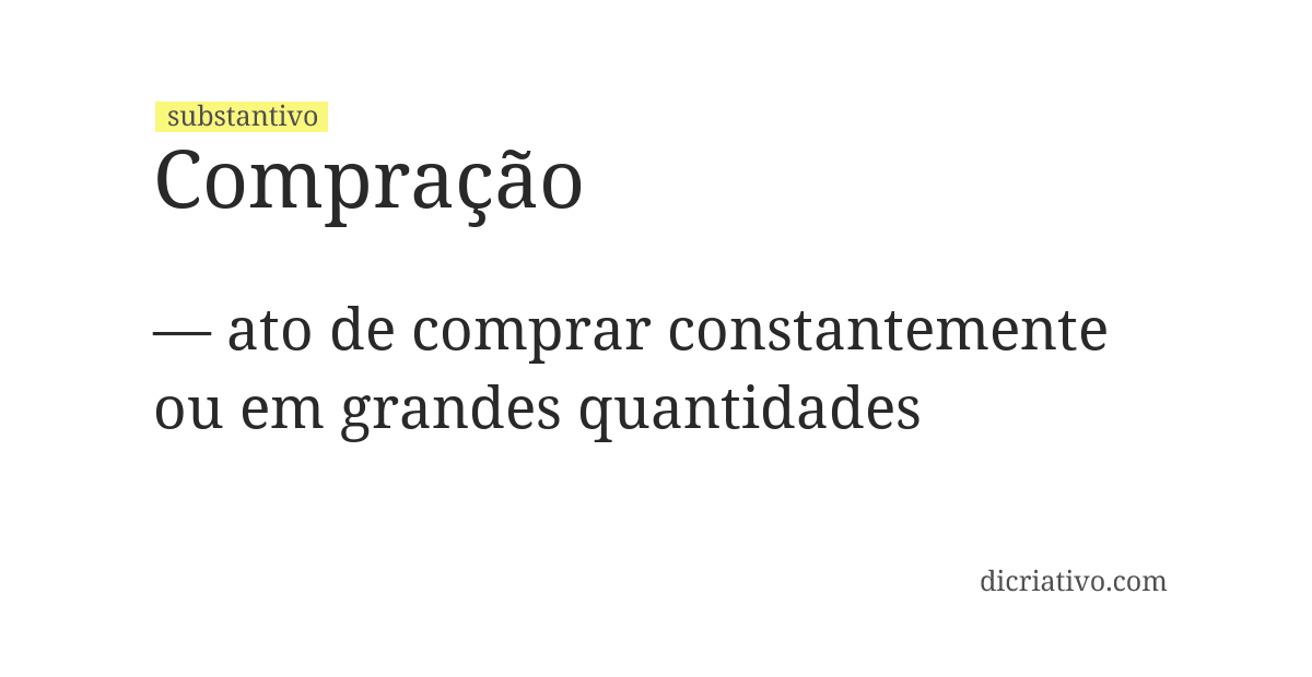 Significado de compração