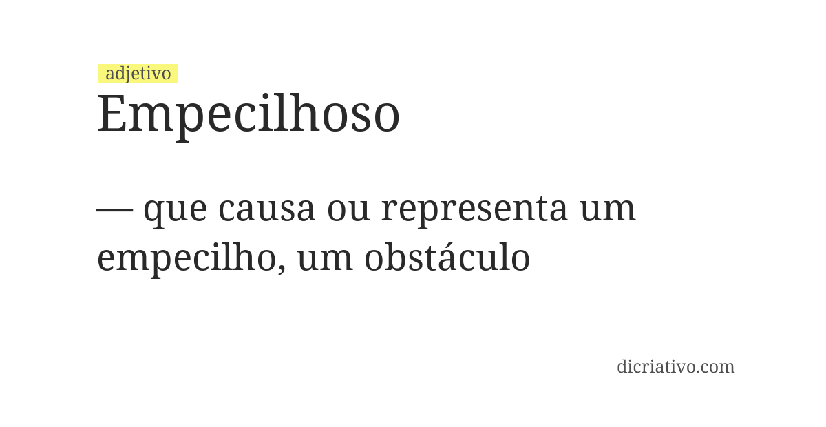 Significado de empecilhoso
