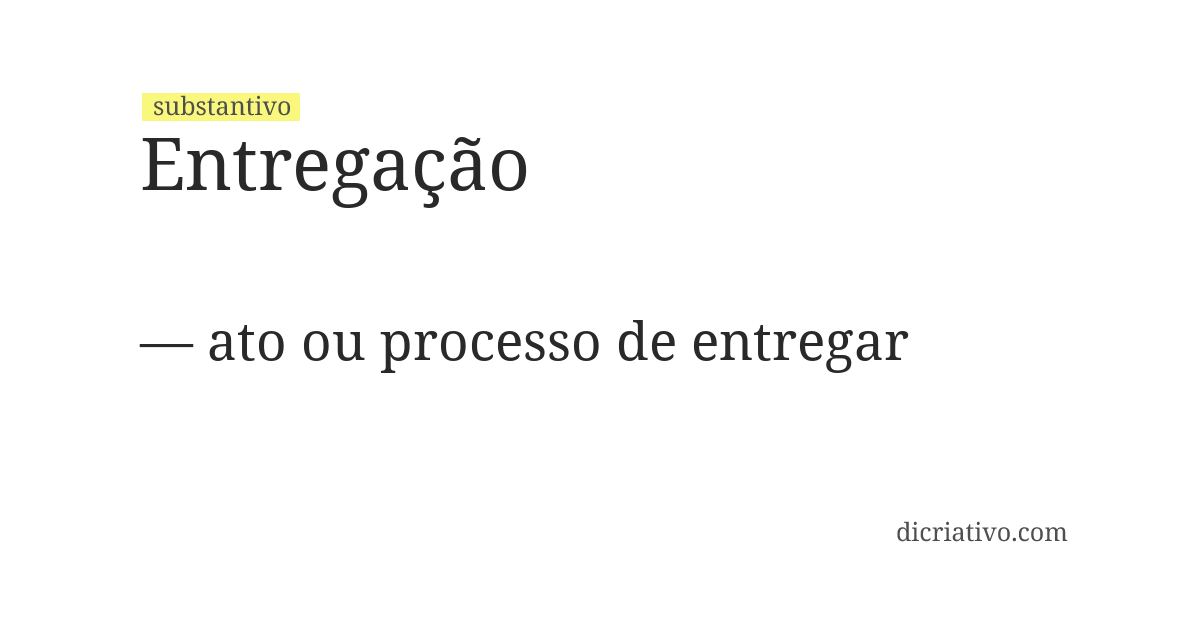 Significado de entregação