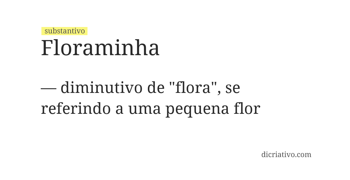 Significado de floraminha