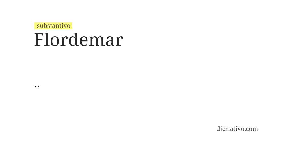 Significado de flordemar