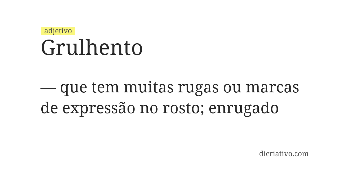 Significado de grulhento