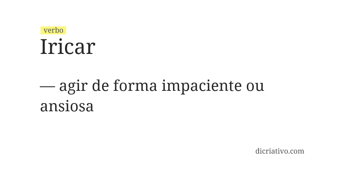 Significado de iricar
