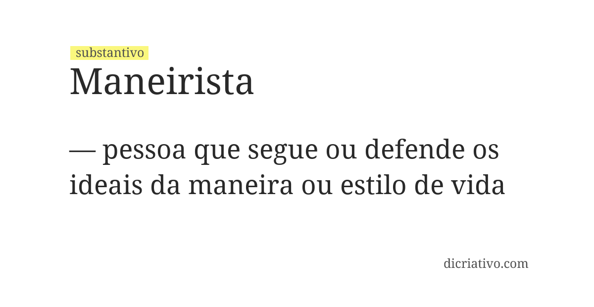 Significado de maneirista
