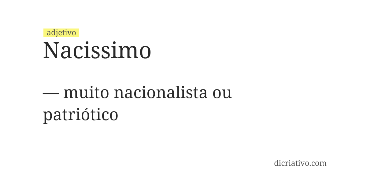 Significado de nacissimo
