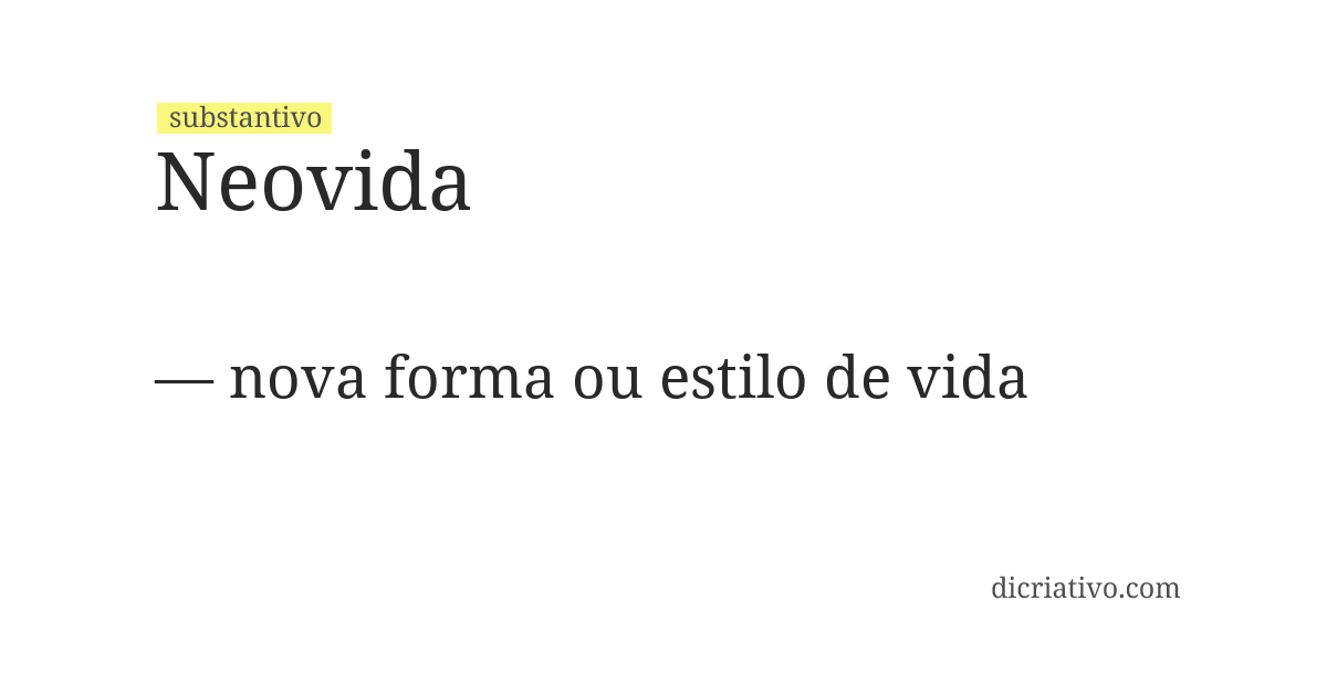 Significado de neovida