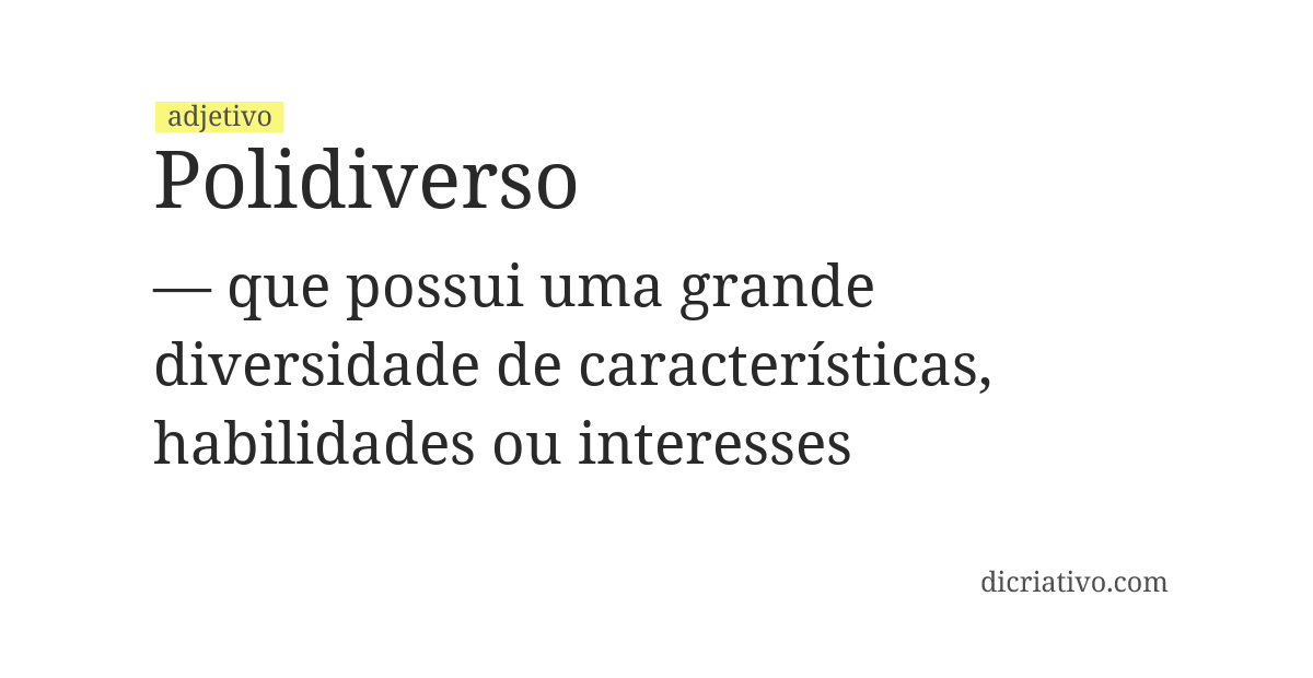 Significado de polidiverso
