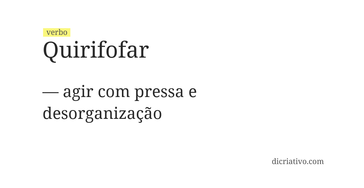 Significado de quirifofar