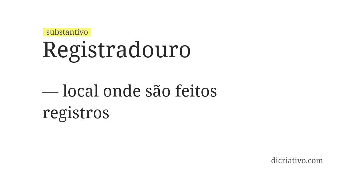Significado de registradouro