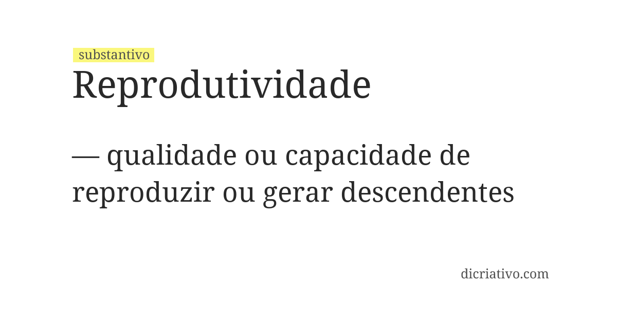 Significado de reprodutividade