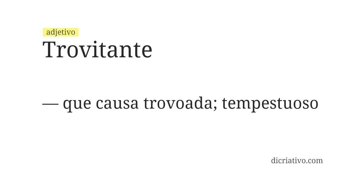 Significado de trovitante