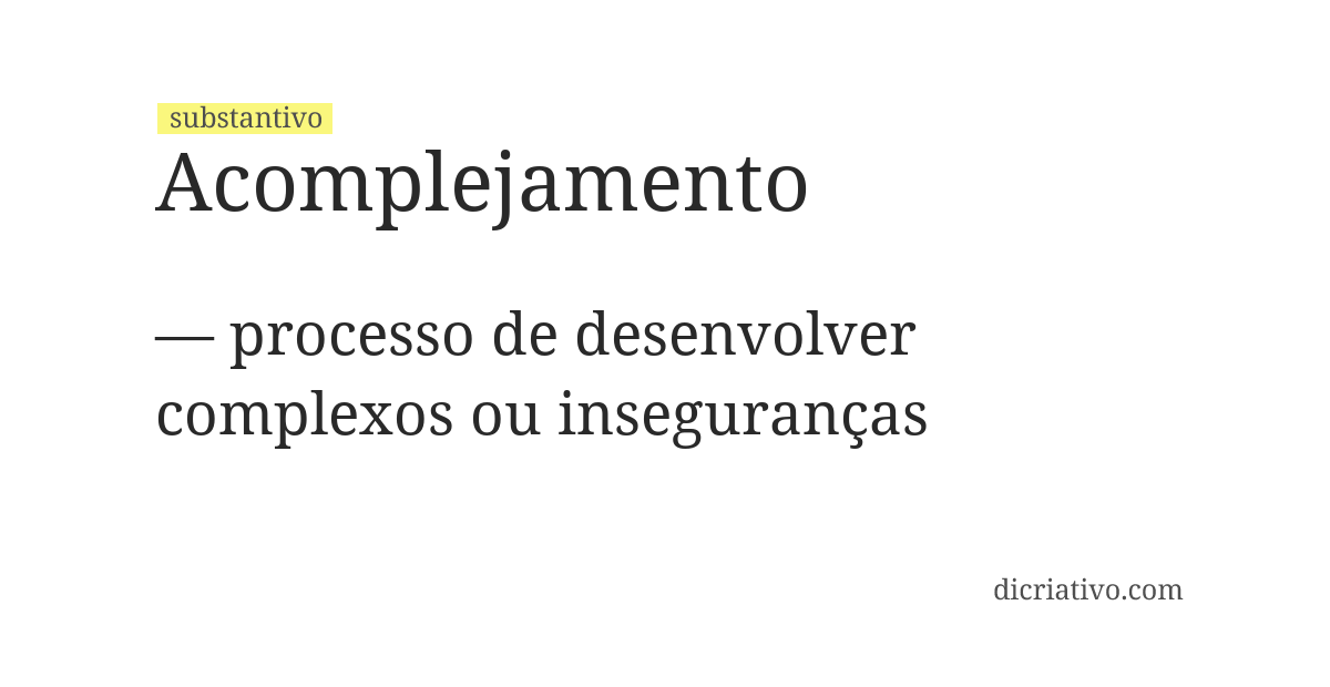 Significado de acomplejamento
