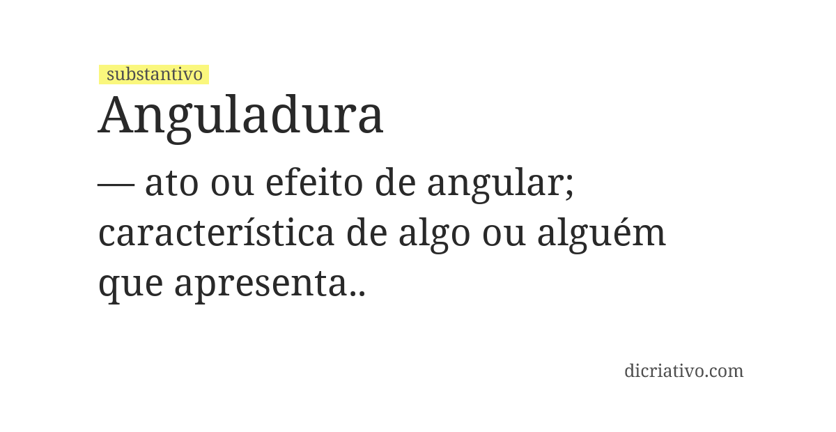 Significado de anguladura