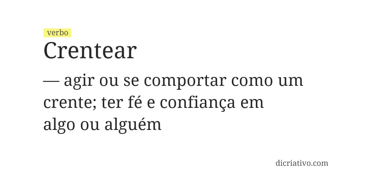 Significado de crentear