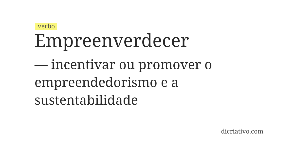 Significado de empreenverdecer