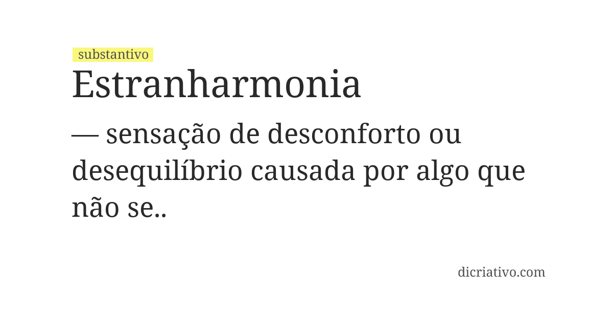 Significado de estranharmonia