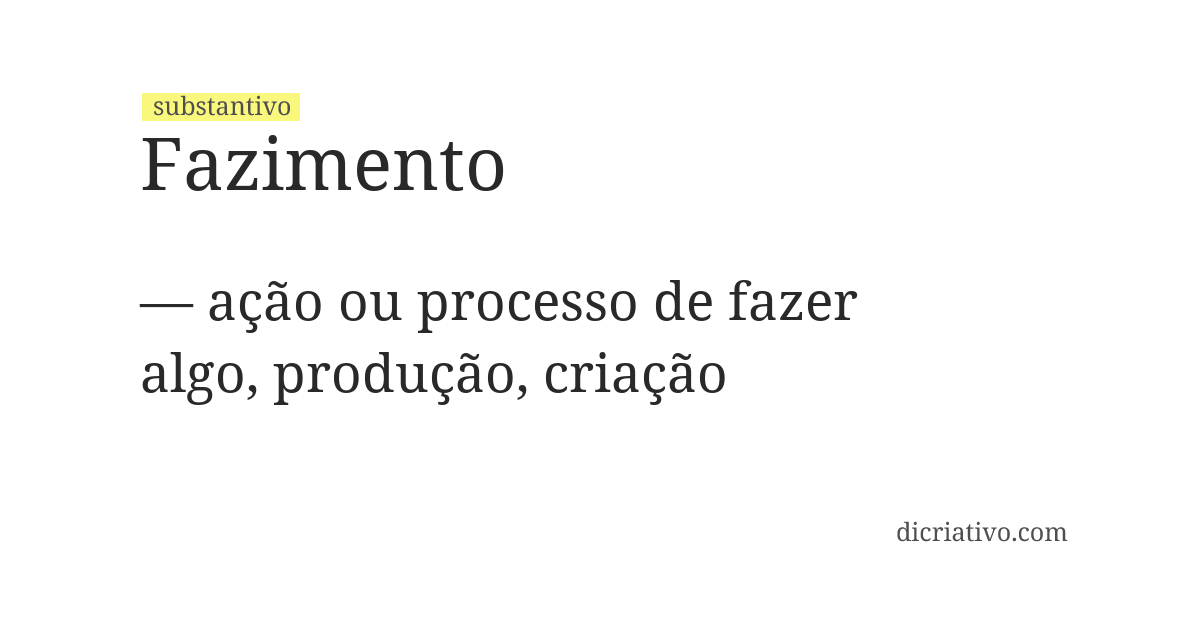 Significado de fazimento