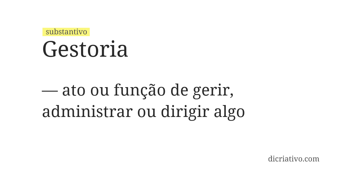 Significado de gestoria