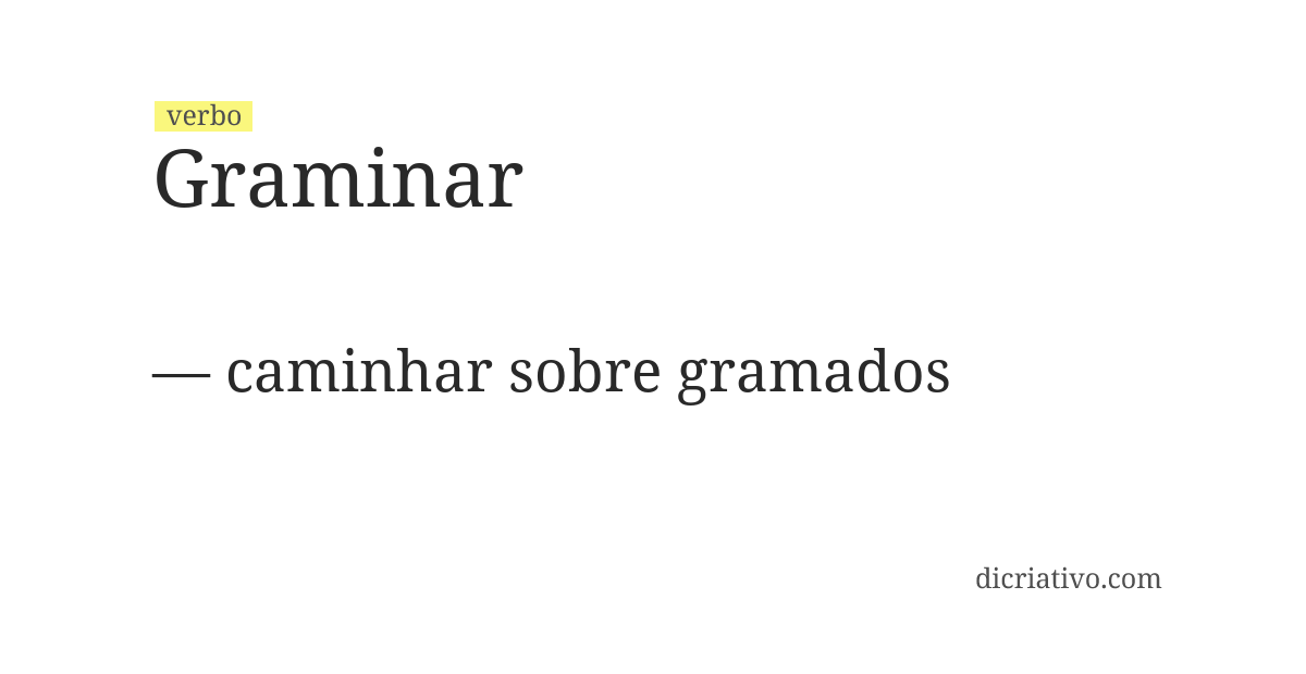 Significado de graminar