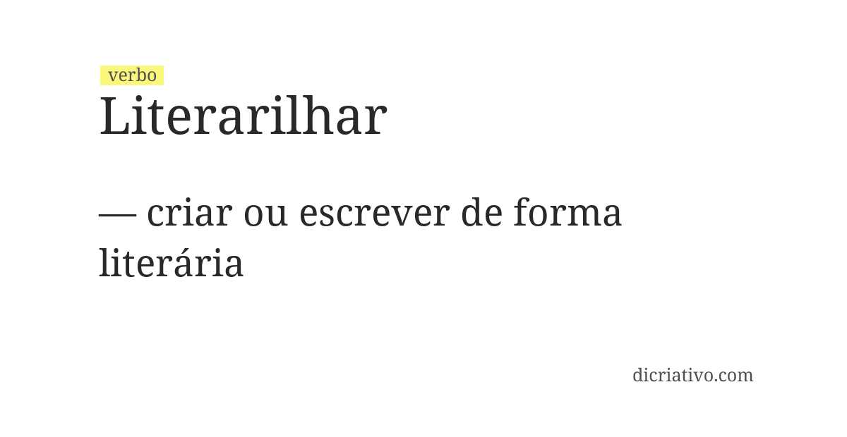 Significado de literarilhar
