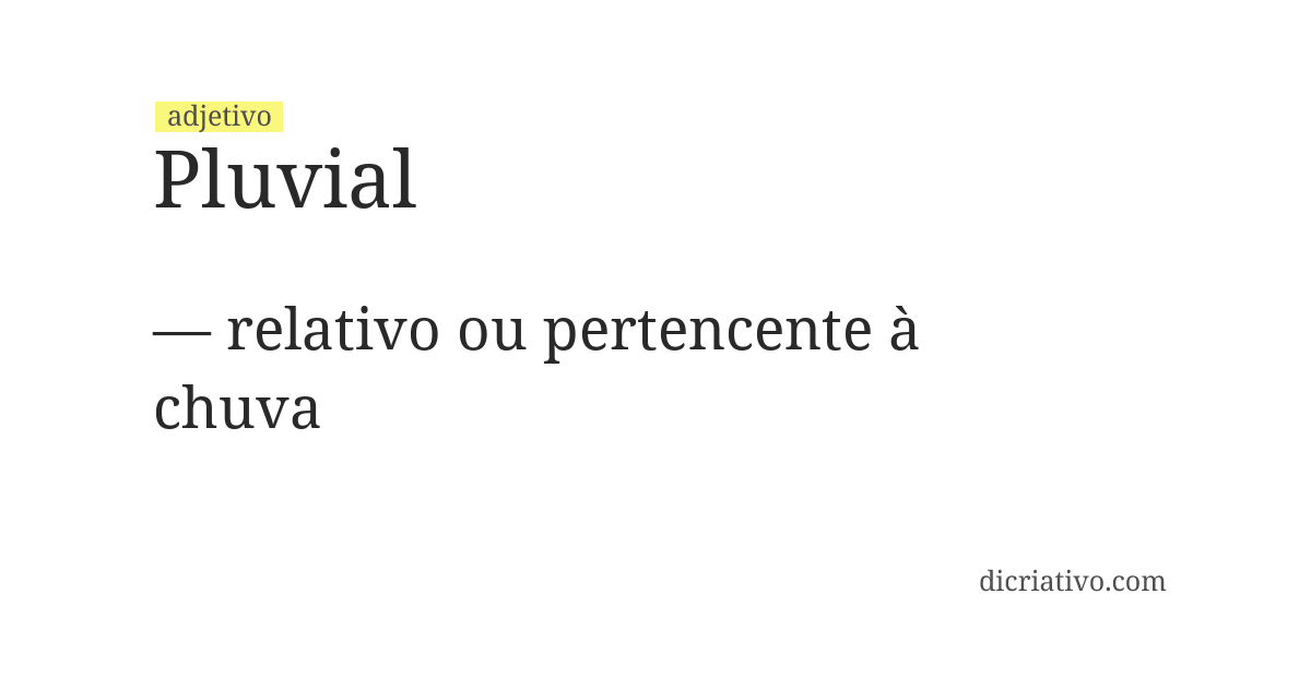 Significado de pluvial