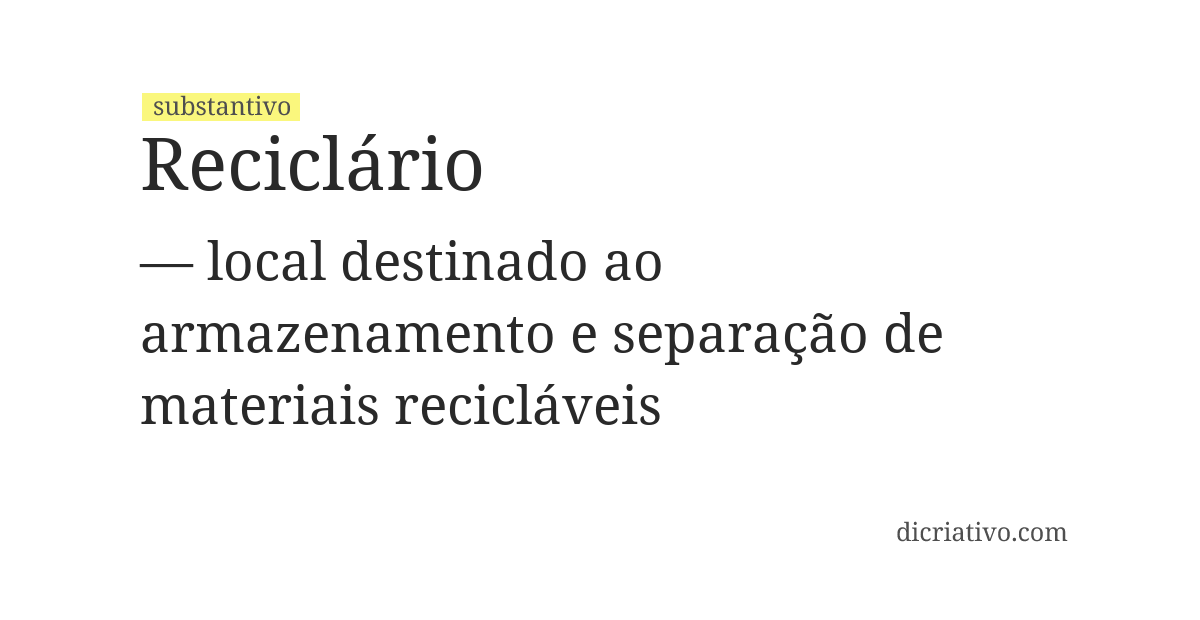 Significado de reciclário