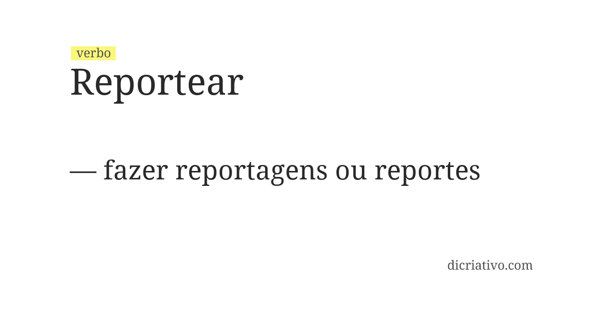Significado de reportear