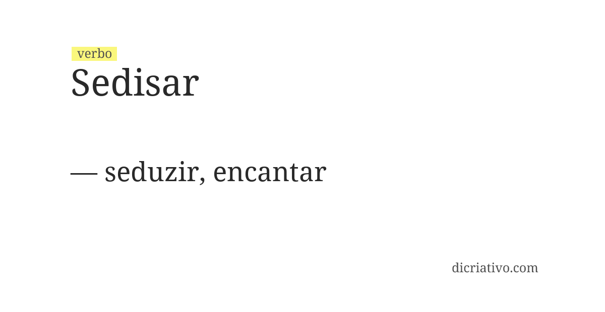 Significado de sedisar
