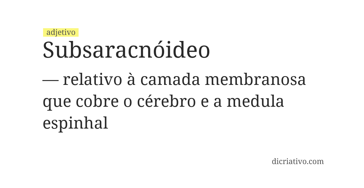 Significado de subsaracnóideo
