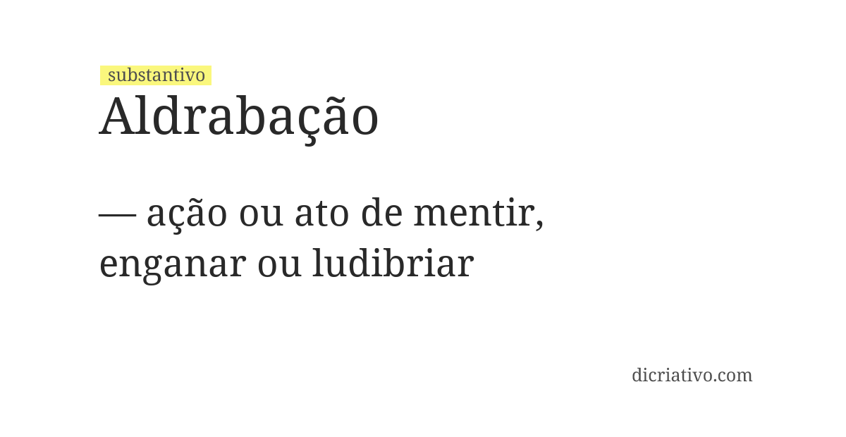 Significado de aldrabação