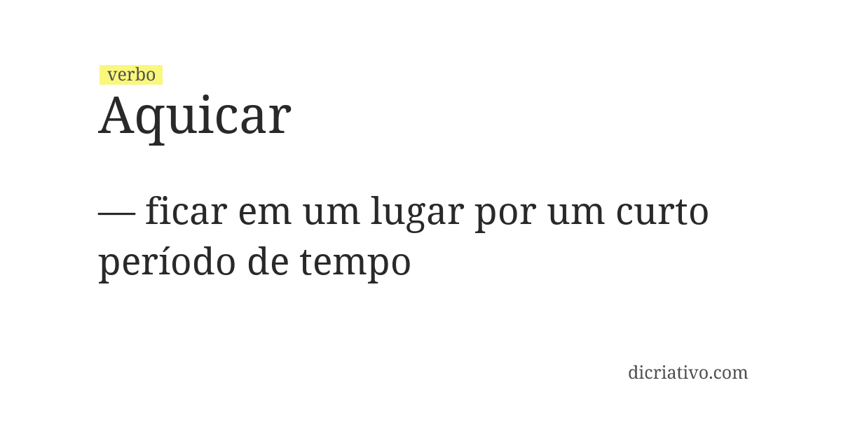 Significado de aquicar