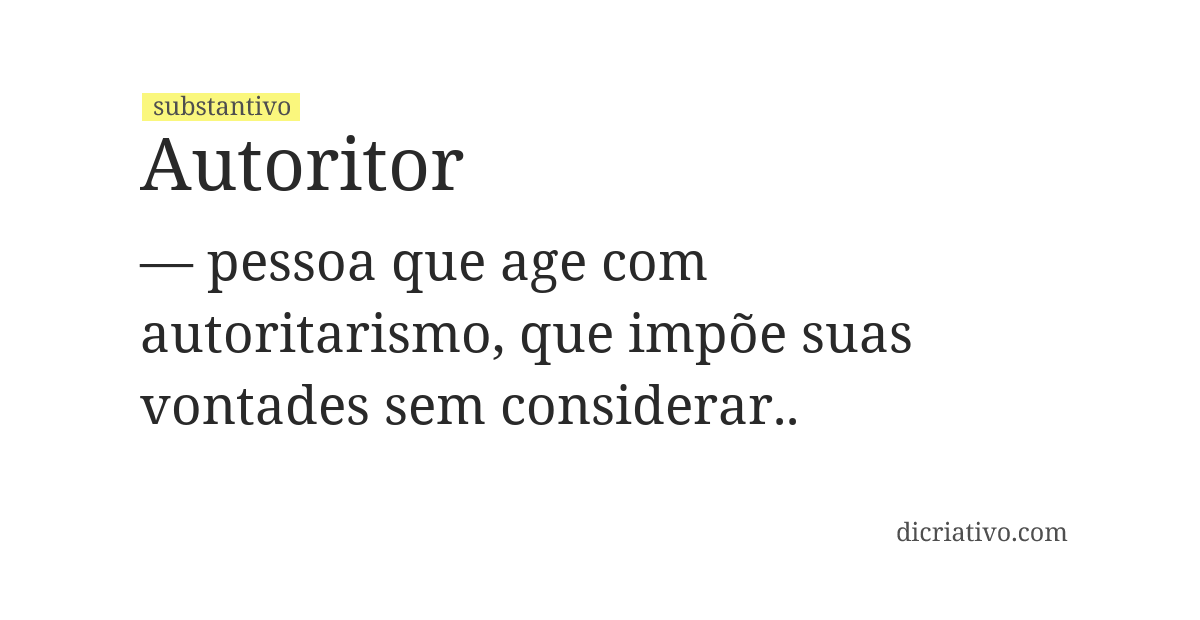 Significado de autoritor