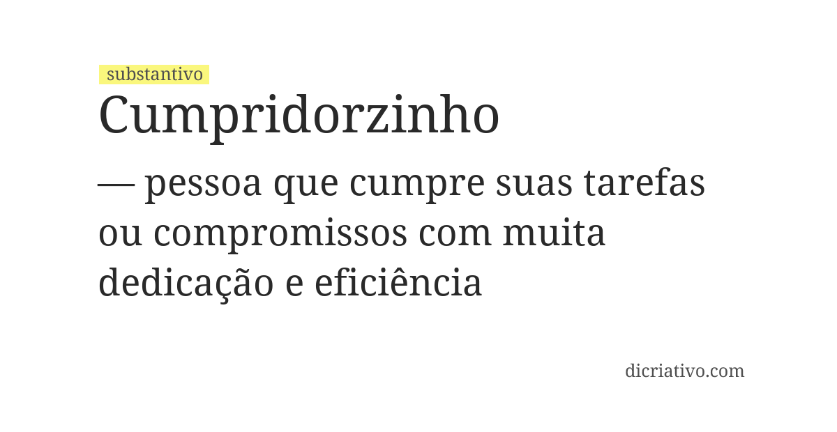 Significado de cumpridorzinho