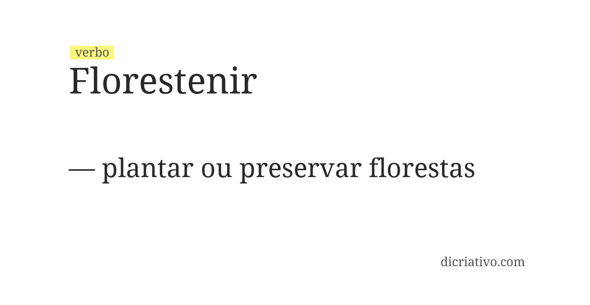 Significado de florestenir