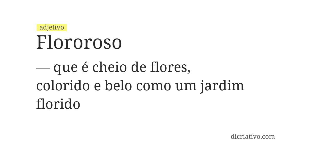 Significado de flororoso