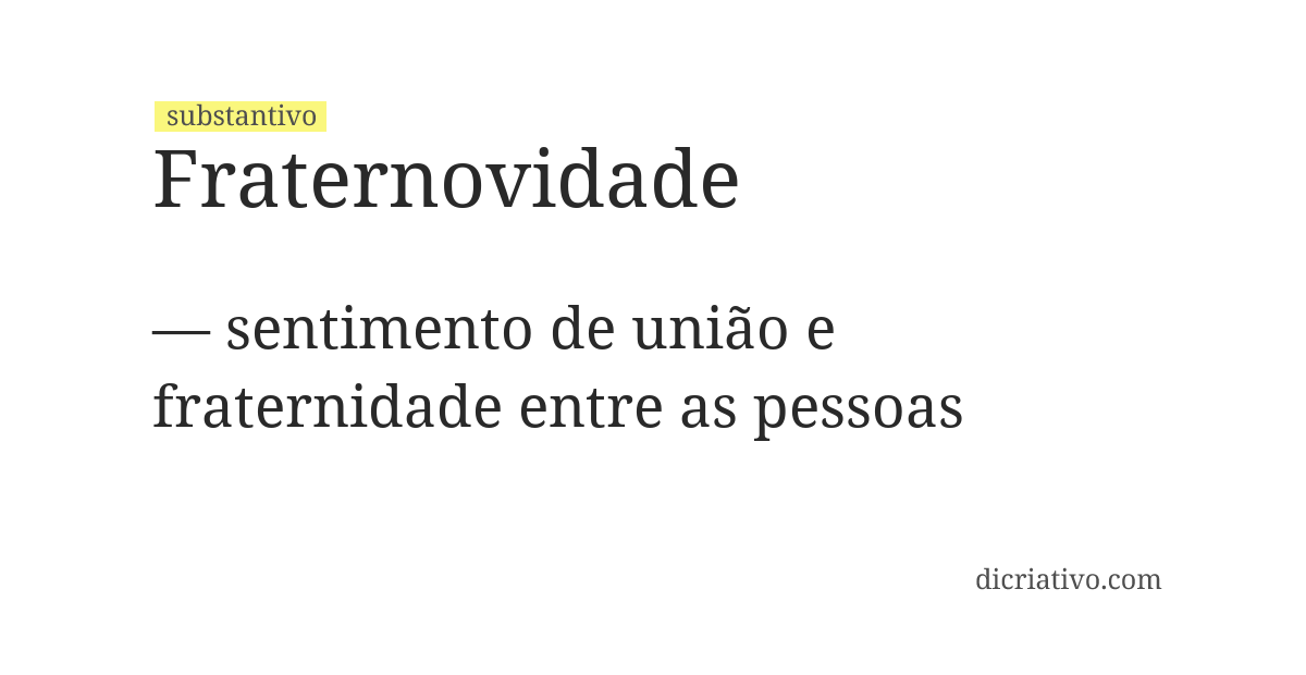 Significado de fraternovidade