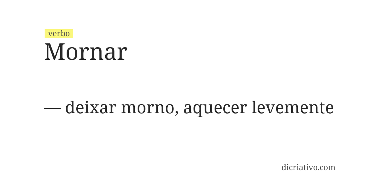 Significado de mornar