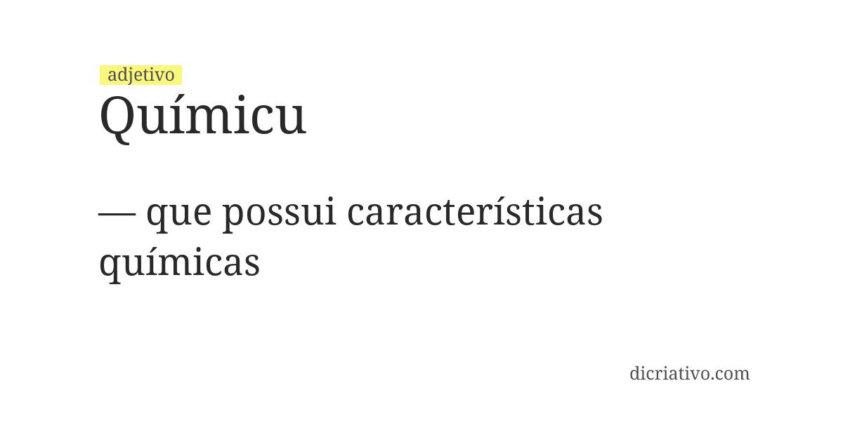 Significado de químicu