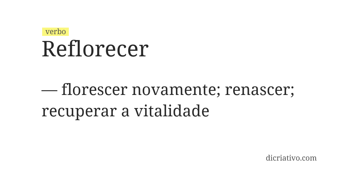Significado de reflorecer