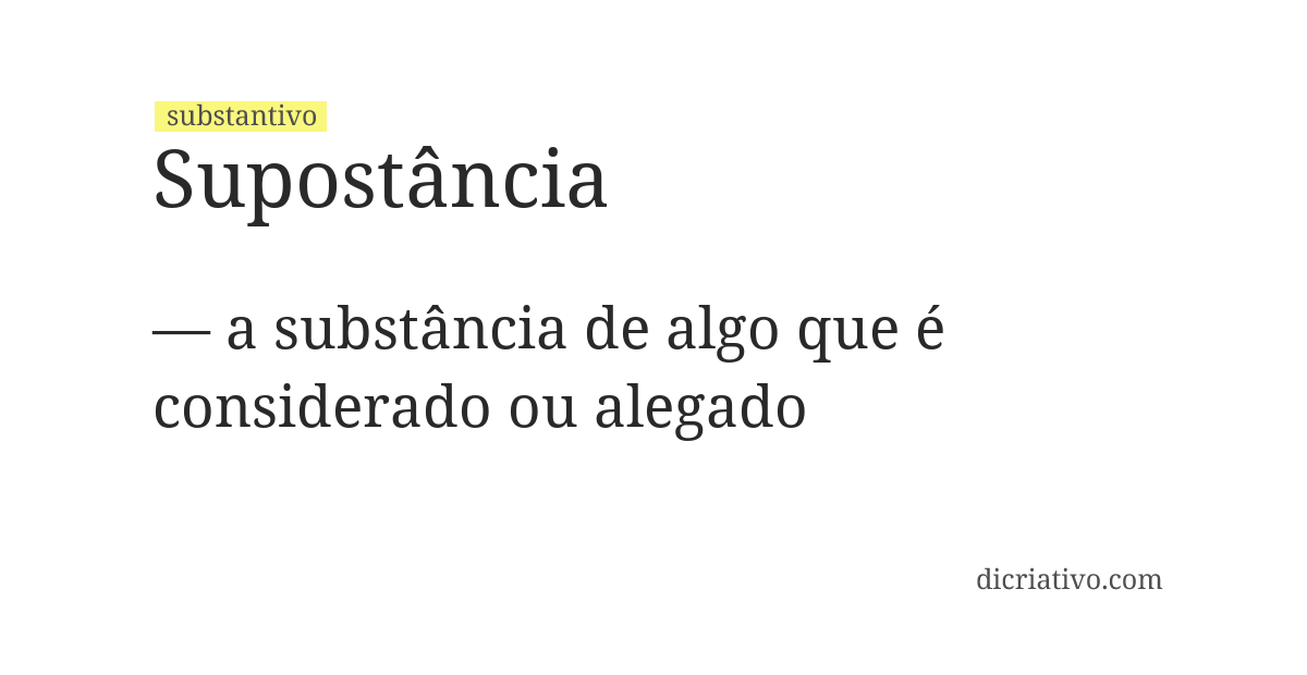 Significado de supostância