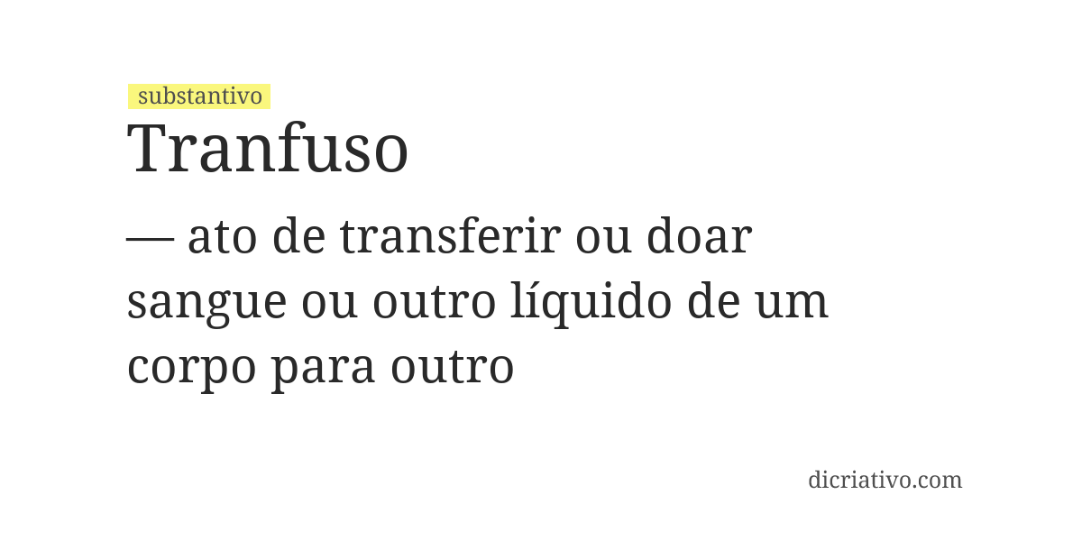 Significado de tranfuso